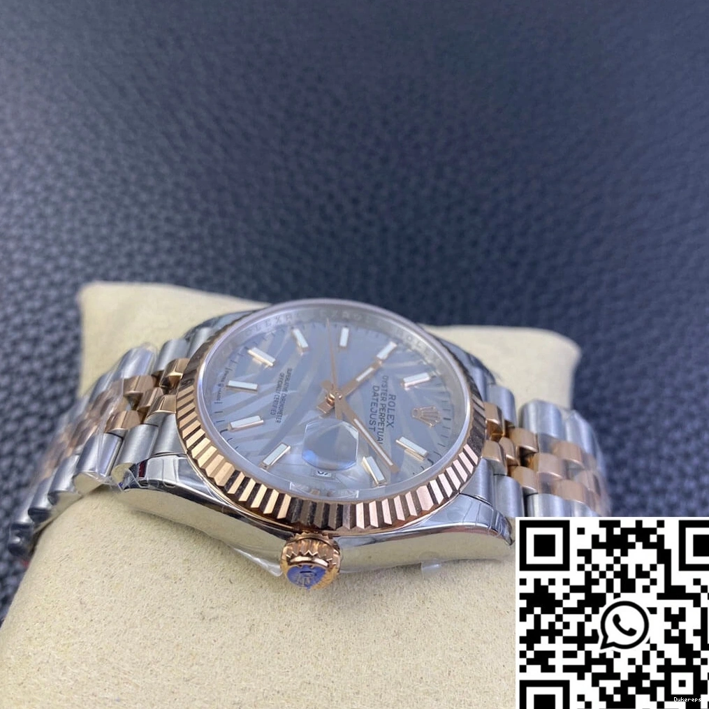 Pattern Rolex Factory EW Datejust Silver M126231-0031 Palm Dial Leaf 0112